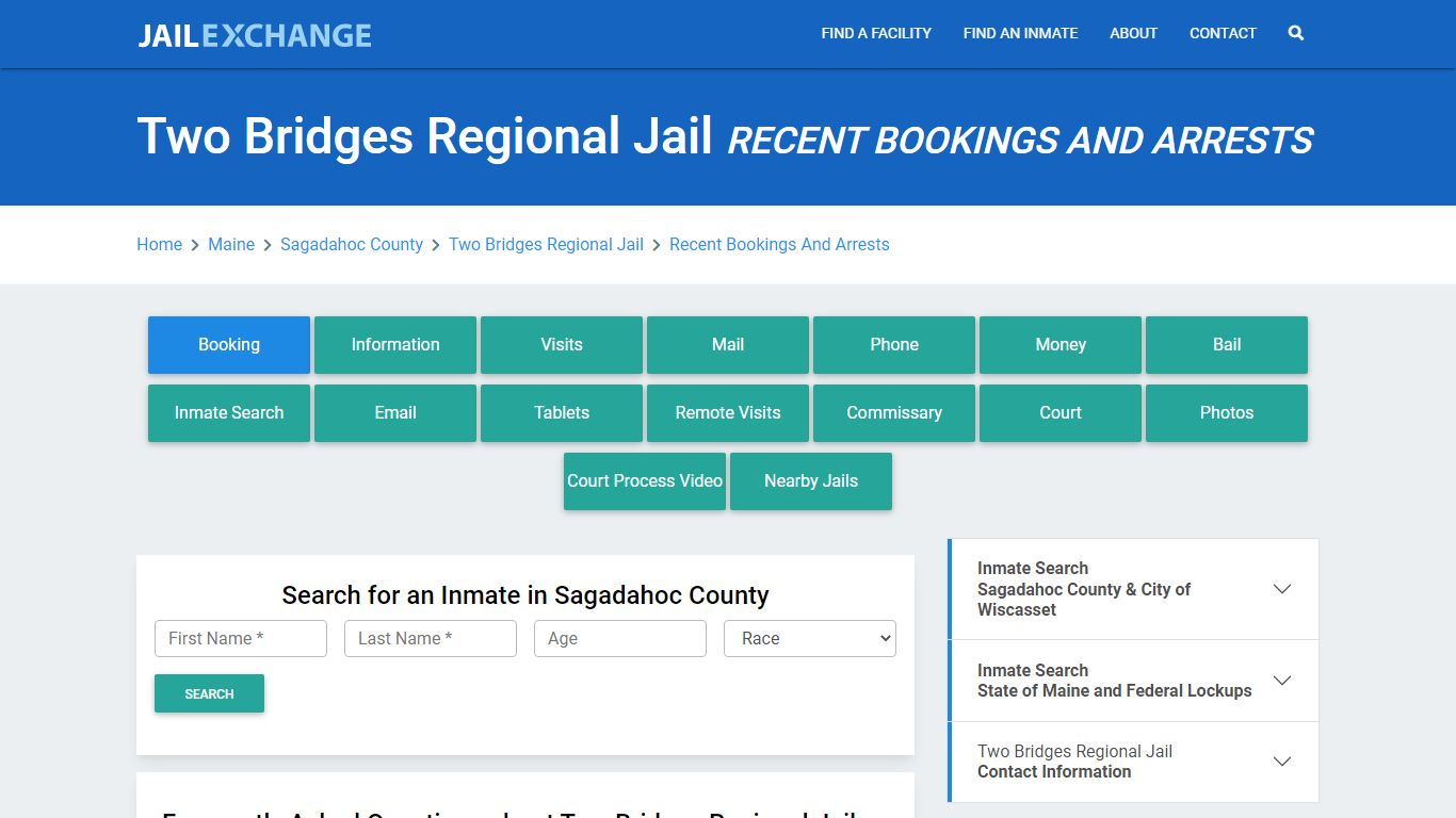 Two Bridges Regional Jail Recent Bookings And Arrests