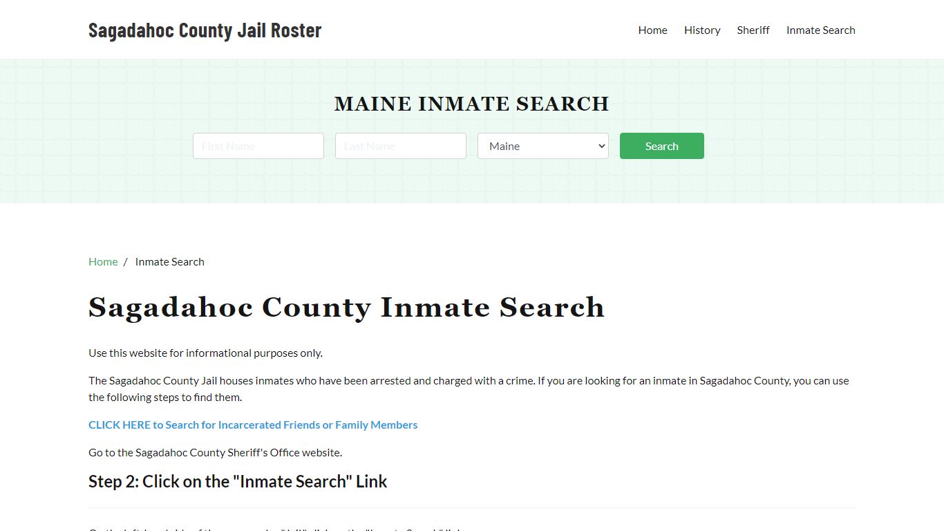 Sagadahoc County, ME Detainee Lookup